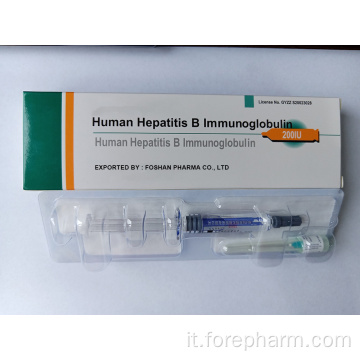 Iniezione immunitaria globulina per umano contro l&#39;epatite B